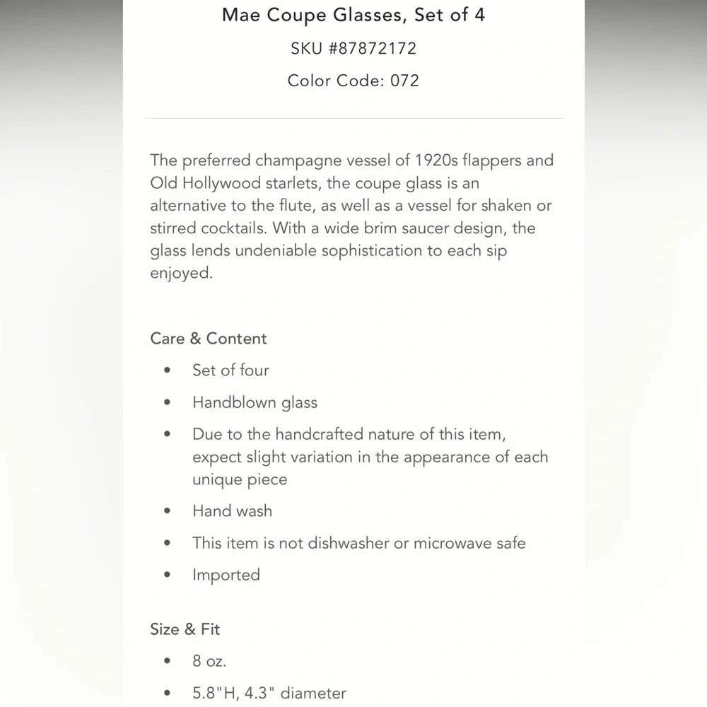 Mae Floral coupe glasses